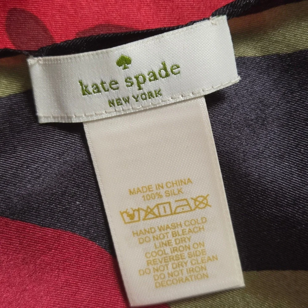 Kate Spade New York Silk Paint The Town Red Poppy Floral Scarf Parisian Chic